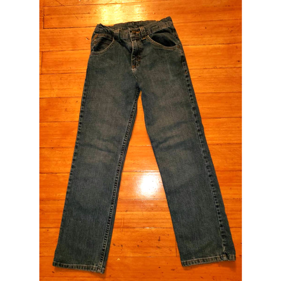 Wrangler Boys Size 12 Slim Straight Leg Jeans Blue Label Adjustable Waist - Picture 1 of 12